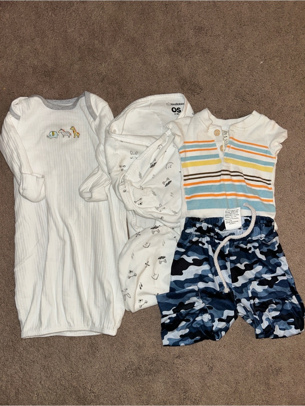0-3 month pajama and clothing bundle